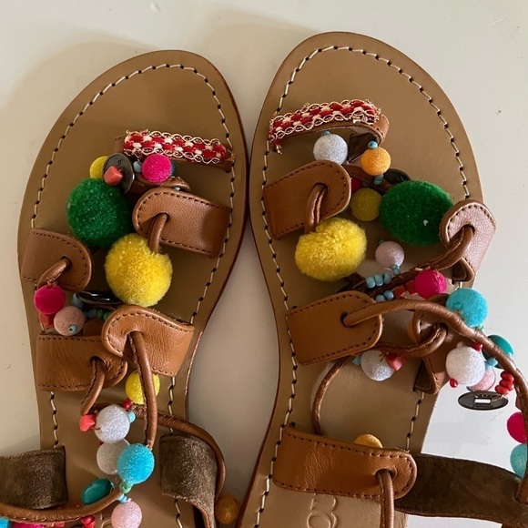 Mystique Tokyo Gladiator Pom Pom Wrap Sandals - Picture 7 of 7